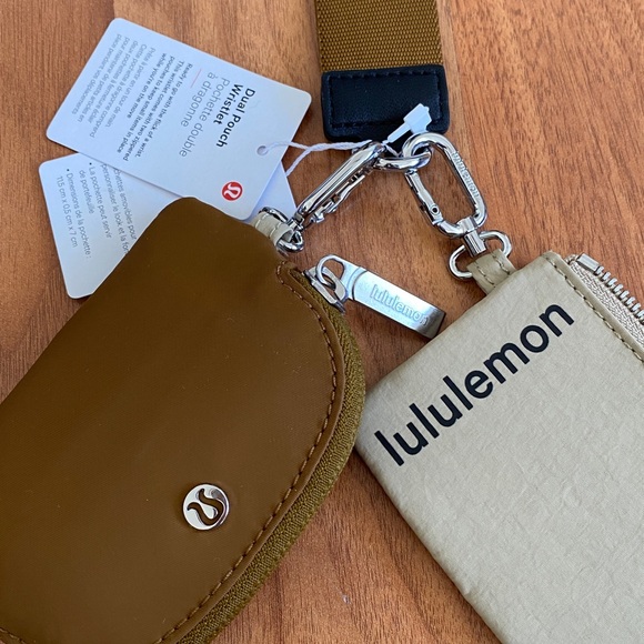 ❤️ Lululemon Dual Pouch Wristlet in Trench/Burnt Caramel/Black NWT - Picture 2 of 5